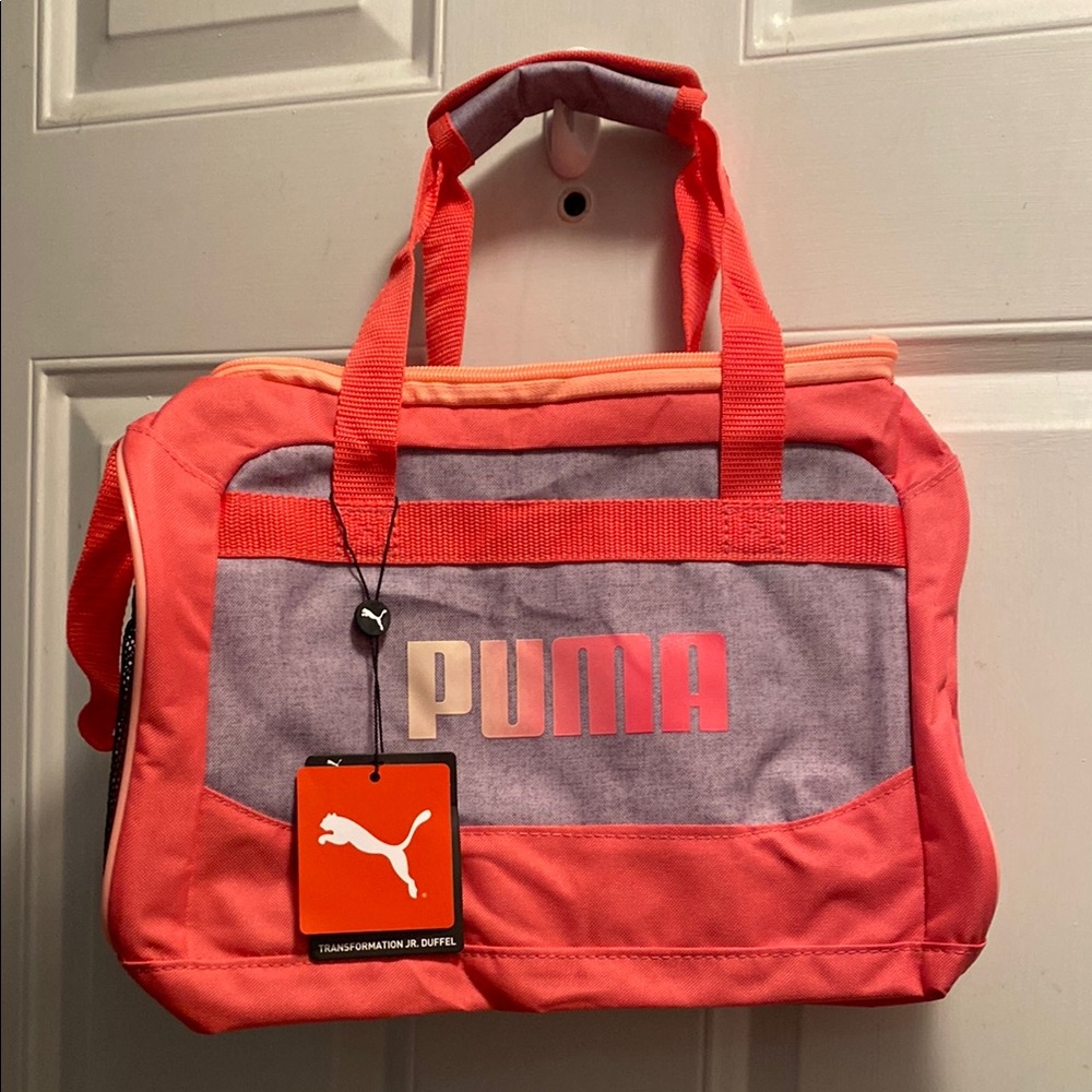 Puma Coral and Gray Duffel Bag